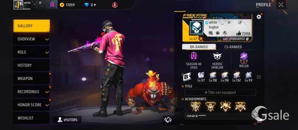 Free fire I'd 