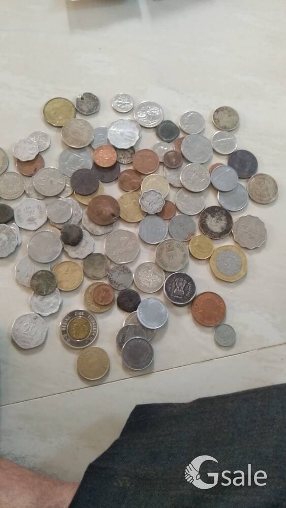 old coins and note