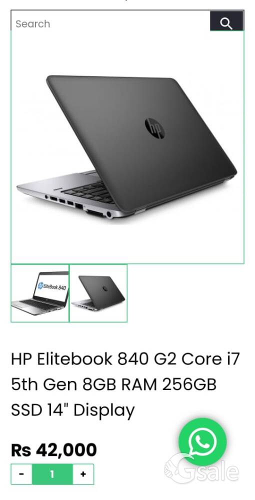 Hp Elitebook Intel Core i7 5th Gen, 8GB, 256GB(SSD)