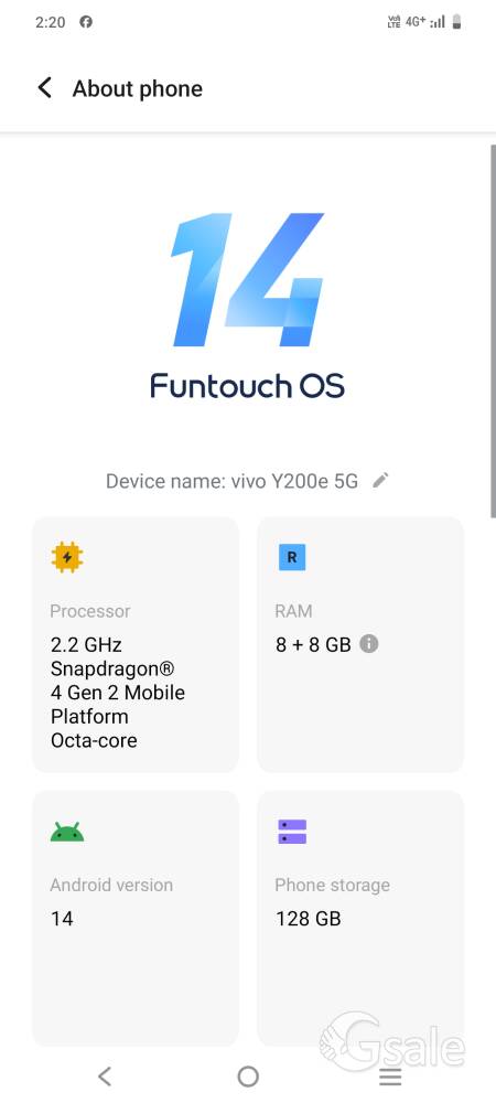 Vivo y200e 