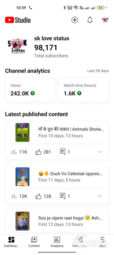 YouTube channel for sale 