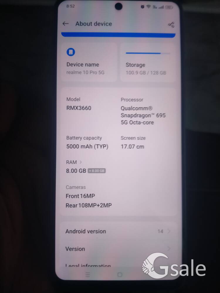 real me 10 pro 5g 8+8 128