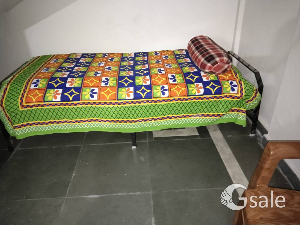 Folding bed with mattress 