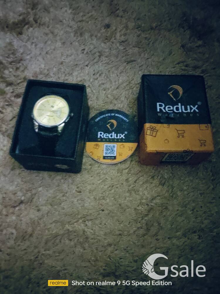 Redux watch' for men golden and brown 