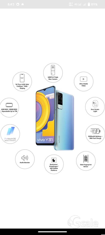 Vivo Y31 6/128gb 