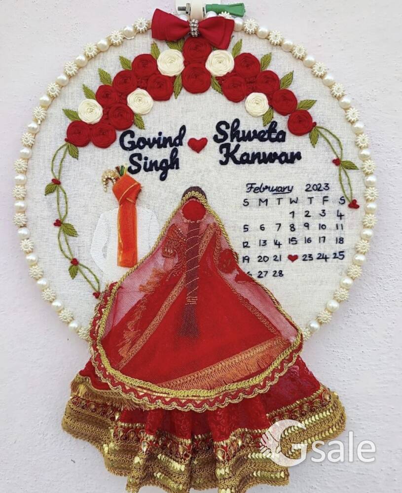 Customised Embroidery hoop with love 