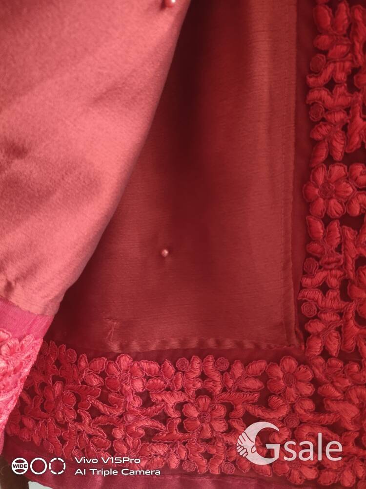 A Beautiful maroon  color saree