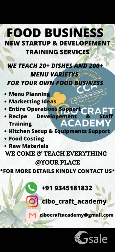 FOOD BUSINESS STARTUP AND DEVELOPMENT TRAINING CONSULTANT 