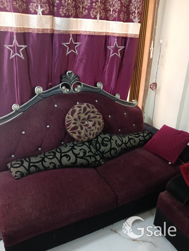 L shaped wooden luxurious sofa set 