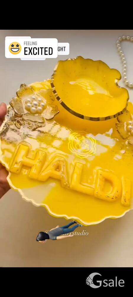 Resin haldi ceremony platee