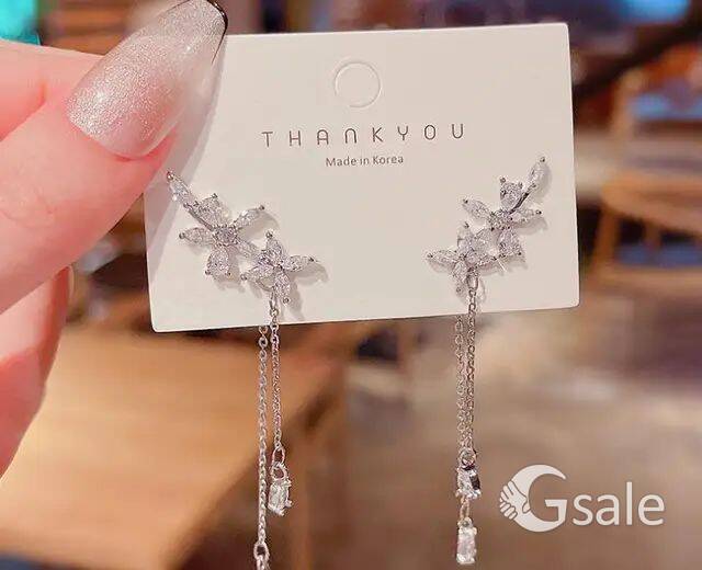 S925 silver Needle zircon Pearl Earings 