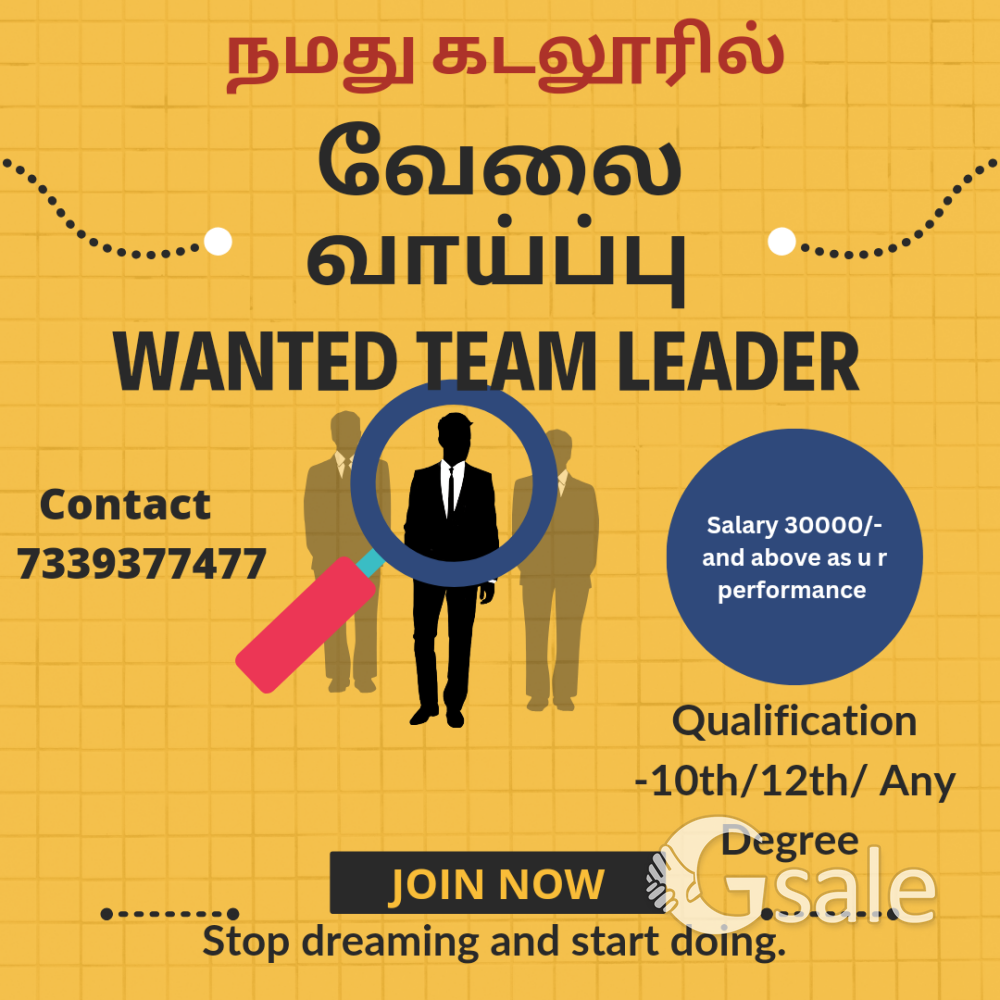 Wanted Team Leaders 
