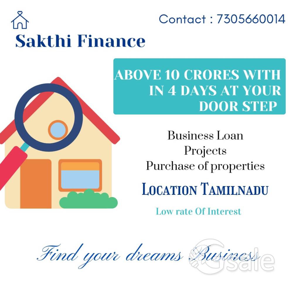 Finance Loan available Business loan Projects Purchase of properties 
