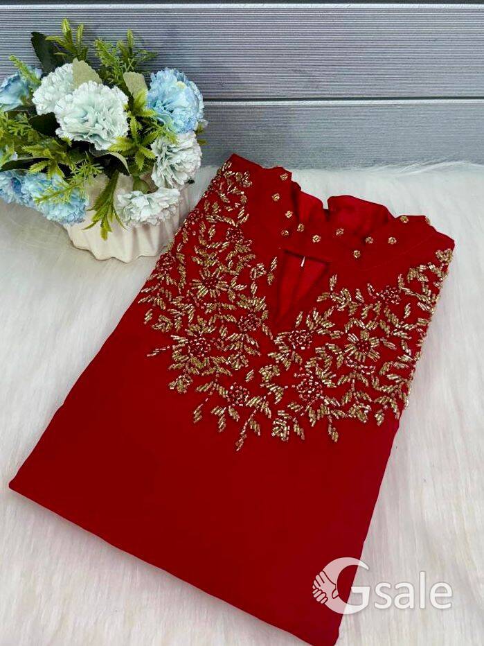 GEORGETTE FABRIC STITCHED WITH CREPE LINNING 