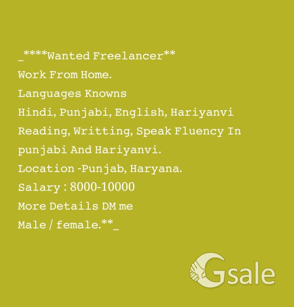 Wanted Freelancer