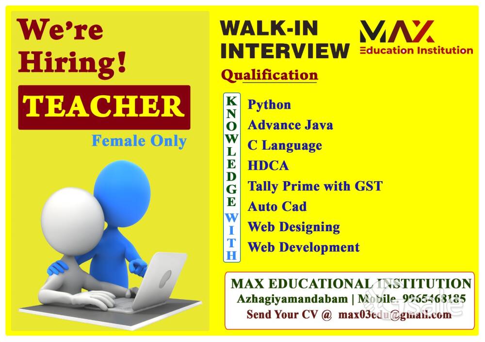 Female computer Teacher wanted 