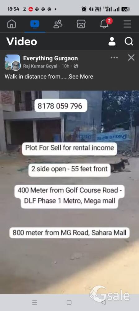 2 side open plot for sale