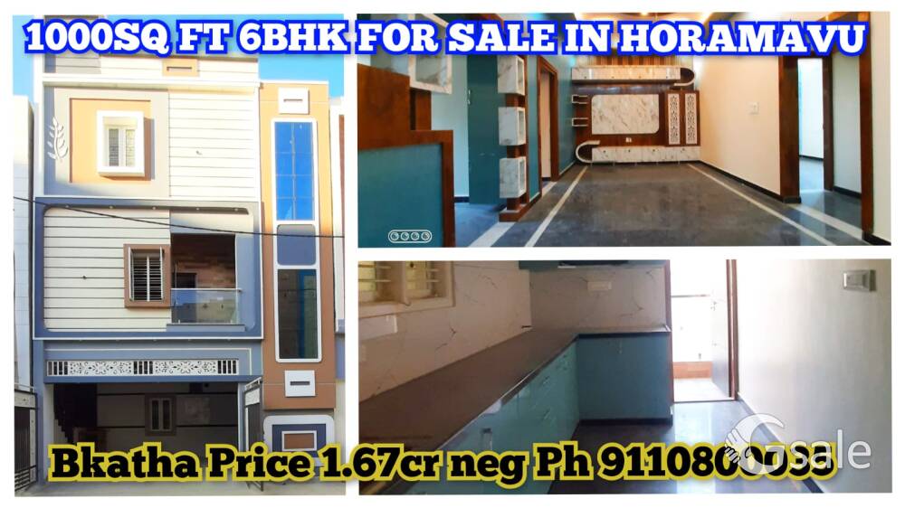 House for sale in horamavu kalkare Price 1.65cr 