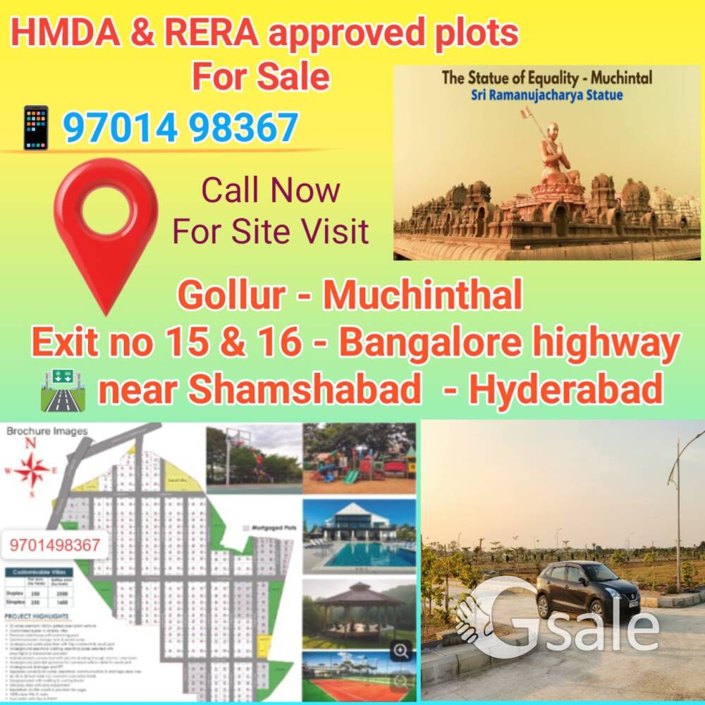 Vasudaika henley woods plots at Gollur Muchinthal Hyderabad - 9701498367