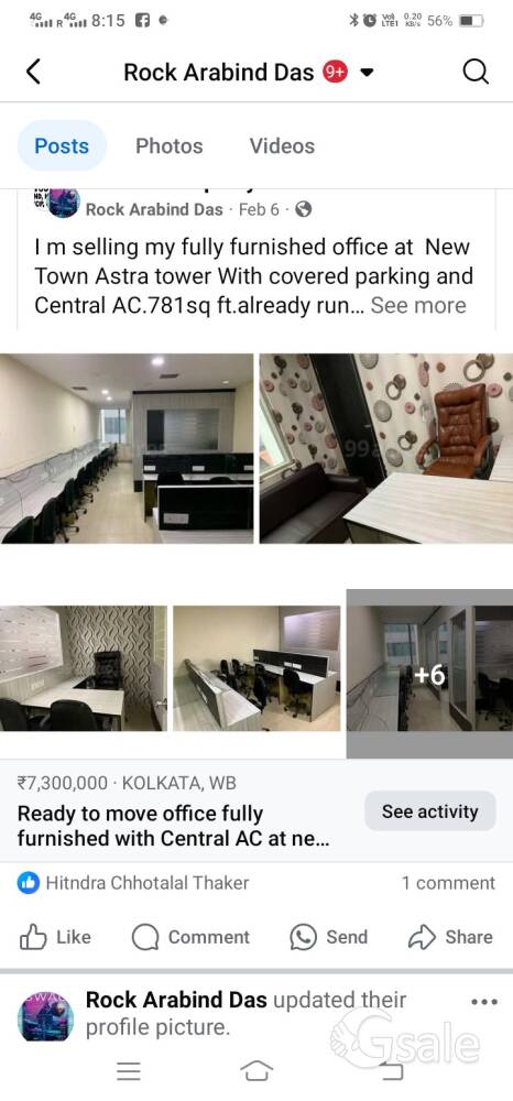 I am selling my fully furnished office at newtown Kolkata aakansha more. it's available for rent too