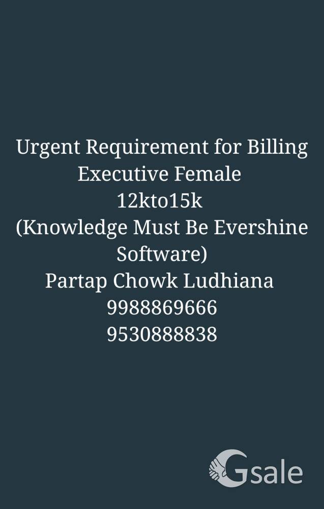 Billing Executive M/F 