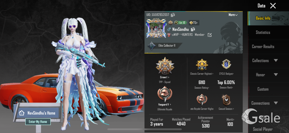 Bgmi id sell level 74