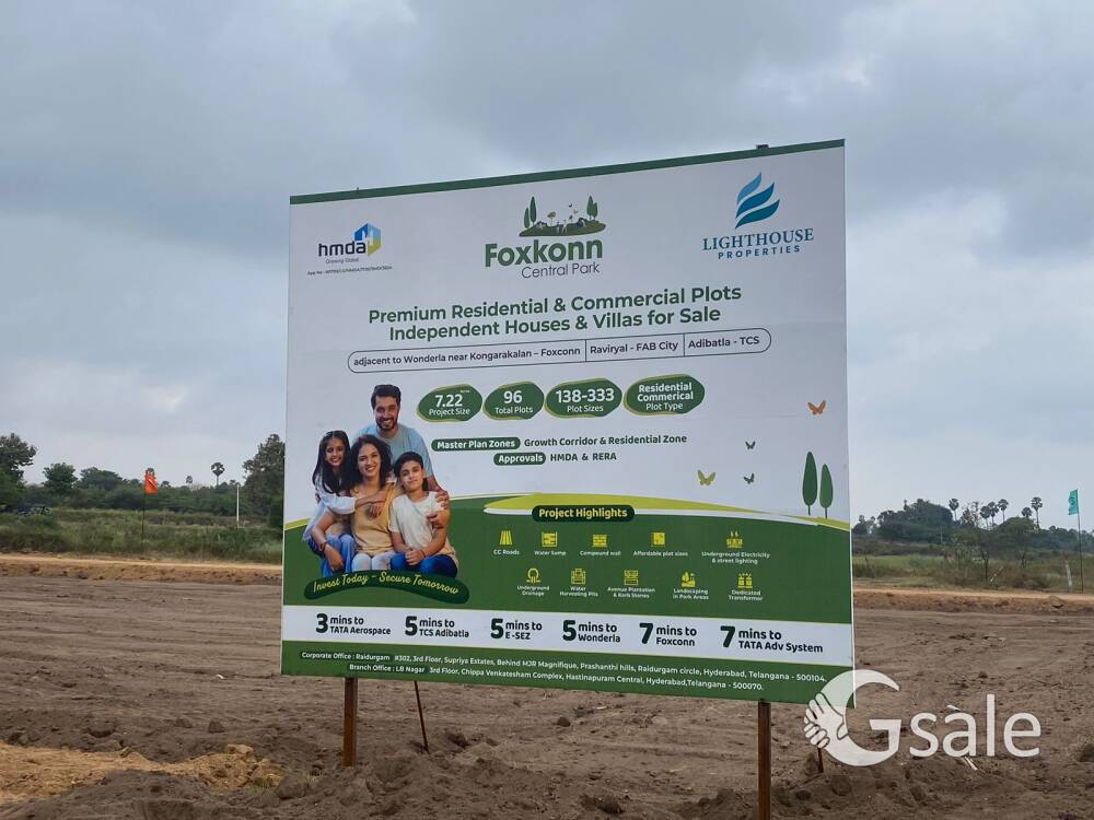  HMDA Approved Premium Open Plots for Sale in Kongarakalan - Adibatla (Behind Wonderla), Inside ORR 