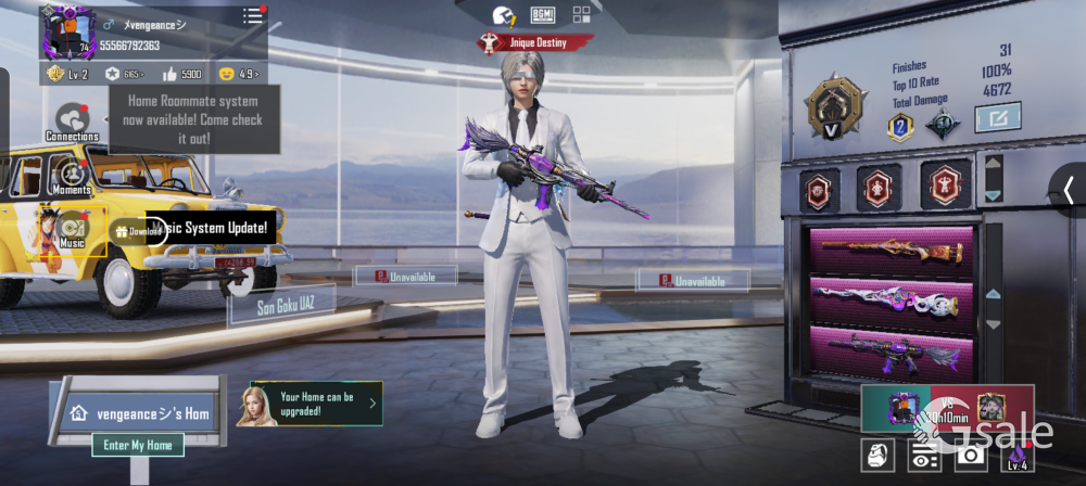 Bgmi account for sale 74 lvl best collection 