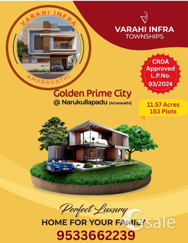 Plots for sale in Amaravathi, Narukullapadu, Golden Prime City, Varahi Infra Townships 