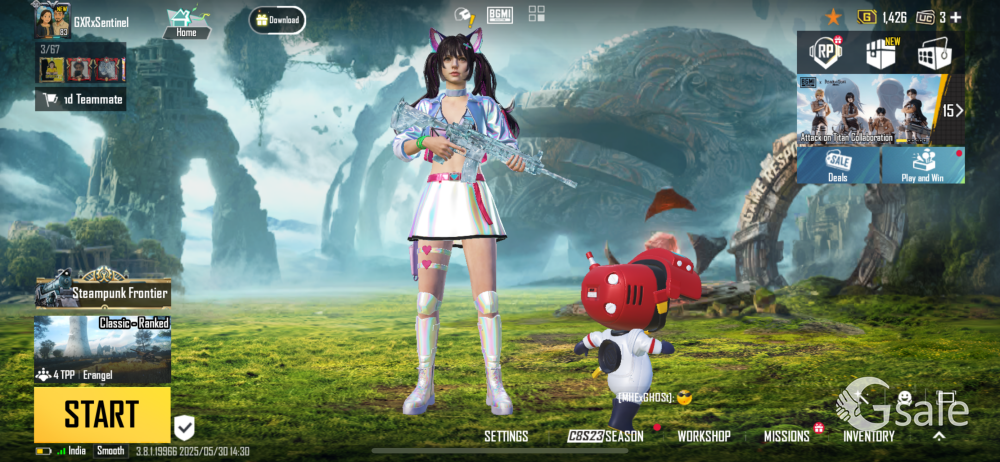 Bgmi id level- 83 m4 glacier max 7 level