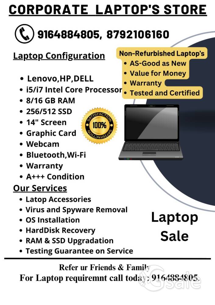 Corporate Laptop's - Sales and service 