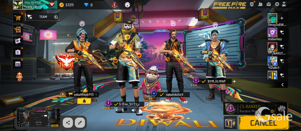 free fire account 59 level