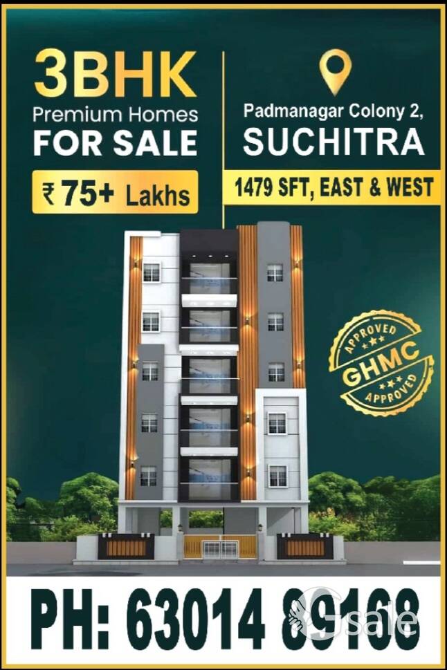 SUCHITRA NEARLY 3BHK FLATS FOR SALE 