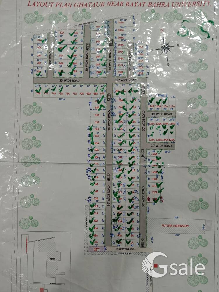 100GZ UPTO 500GZ RESIDENTIAL PLOTS FOR SALE 18000 PER GZ, 30FT ROAD KHARAR