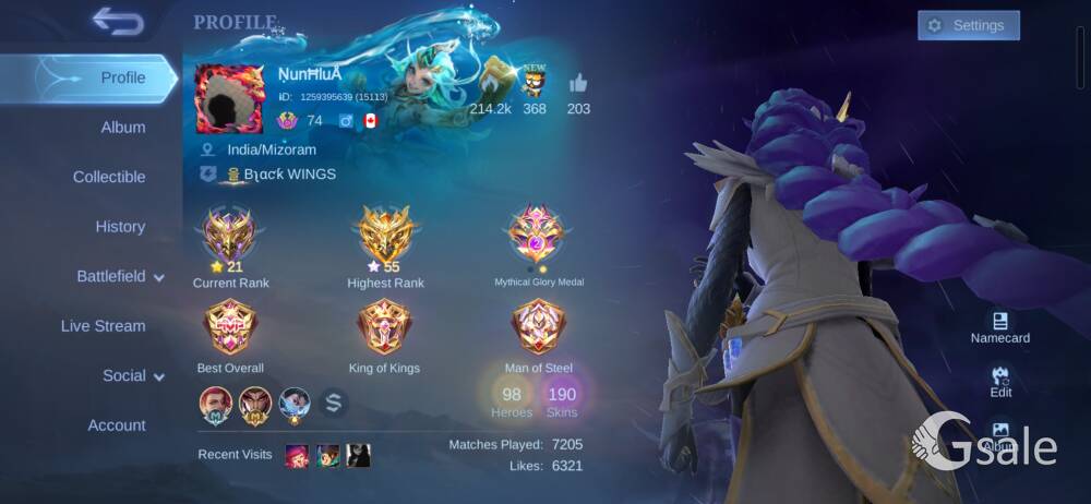 Mlbb account for sale...whatsapp nb 8119868985