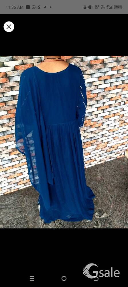 Elegant Navy Blue Embroidered Anarkali 