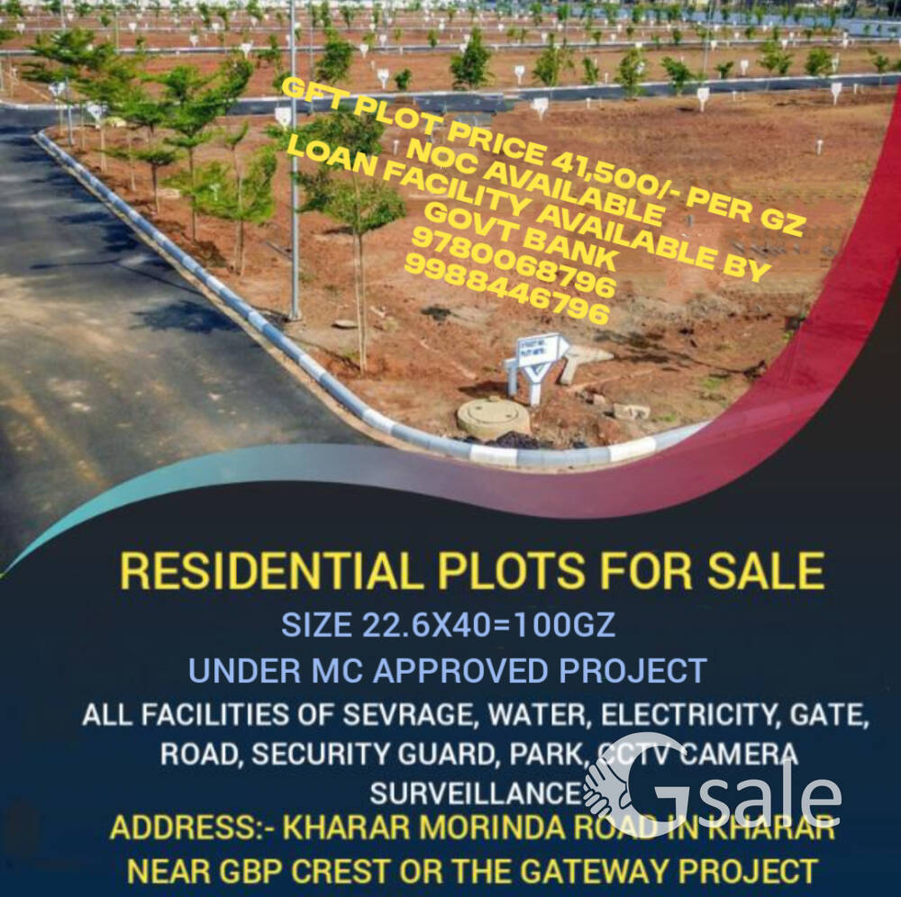 RESIDENTIAL PLOTS FOR SALE 100GZ, 125GZ, 150GZ, 200GZ, KHARAR NEAR CHANDIGARH