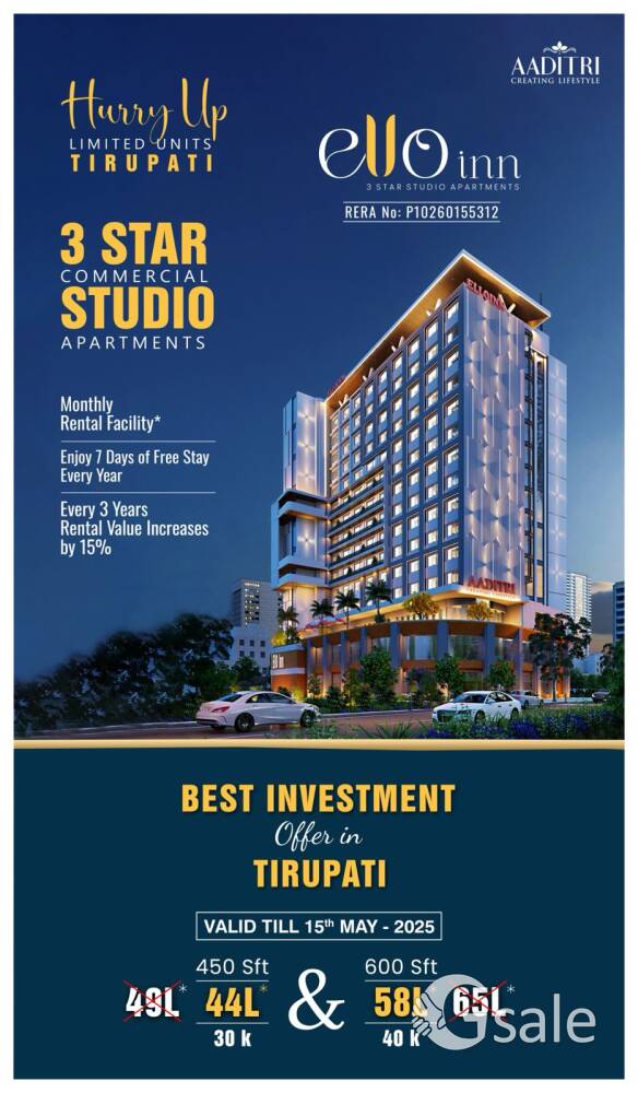 ELLO INN, COMMERCIAL STUDIO HOTEL, TIRUPATI  