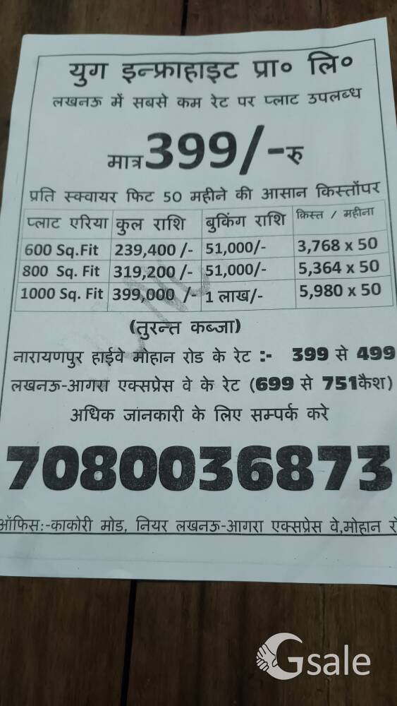 बुद्धेश्वर् मोहान रोड लखनऊ आगरा एक्स्प्रेस वे 399 के रेट और 750 का रेट-