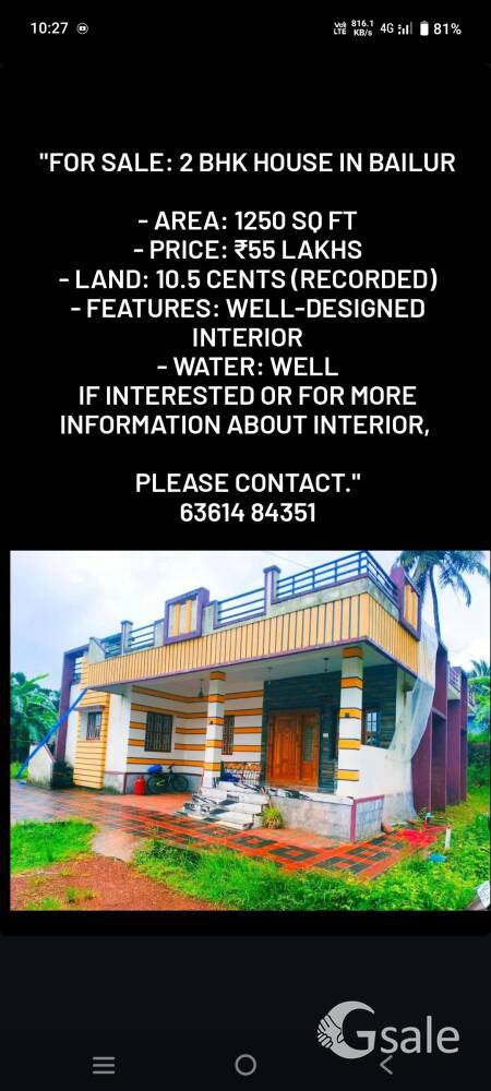 House for sale in karkala bailur 