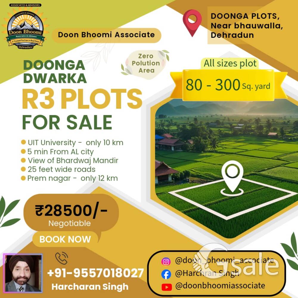 Plots in Dehradun: Dunga R3 Approved Residential Plots 