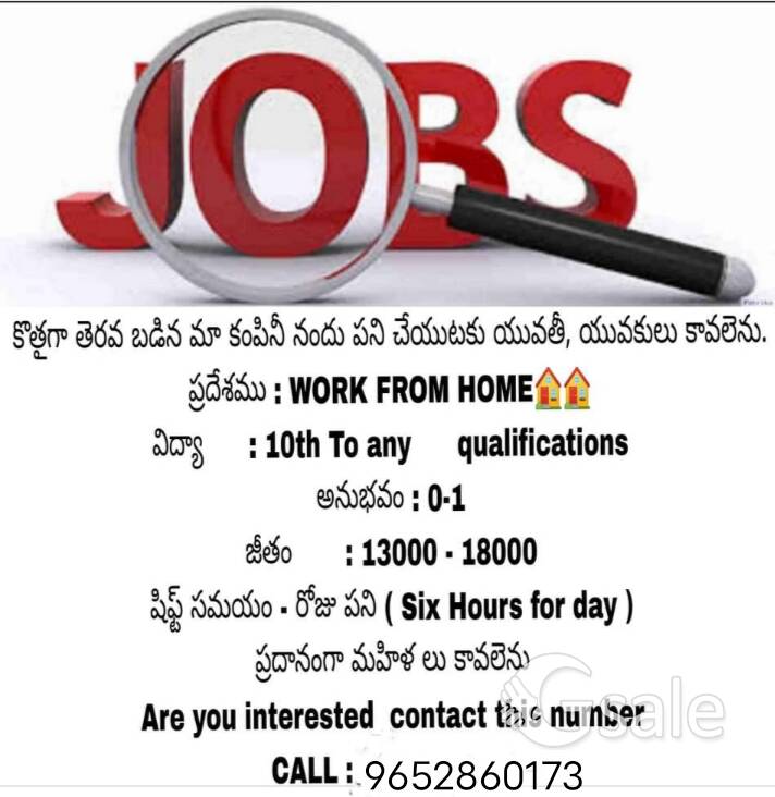 Job vacancy work from home jobs
