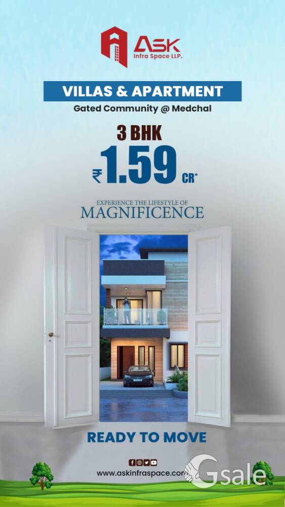 Villas for Sale in Medchal, Hyderabad, Premium 3BHK & 4BHK Villas in Medchal, Hyderabad
