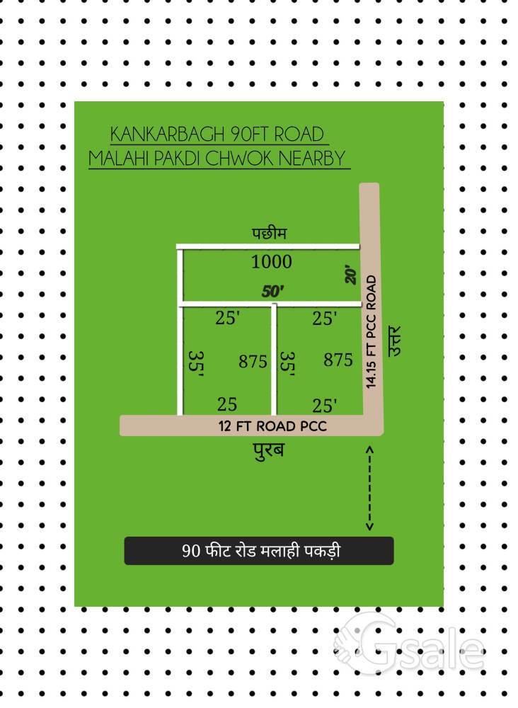 residential plot kankarbagh 90ft Road malahi pakdi chwok nearby 