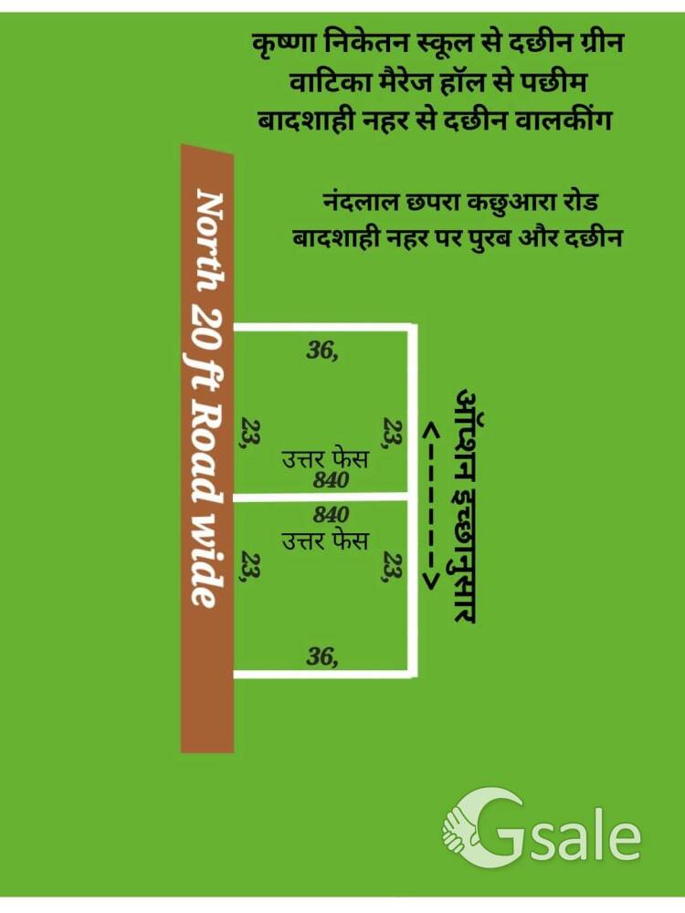residential plot nandlal Chhapra kachhuara Road Badsahi Nala se just Dakshin 
