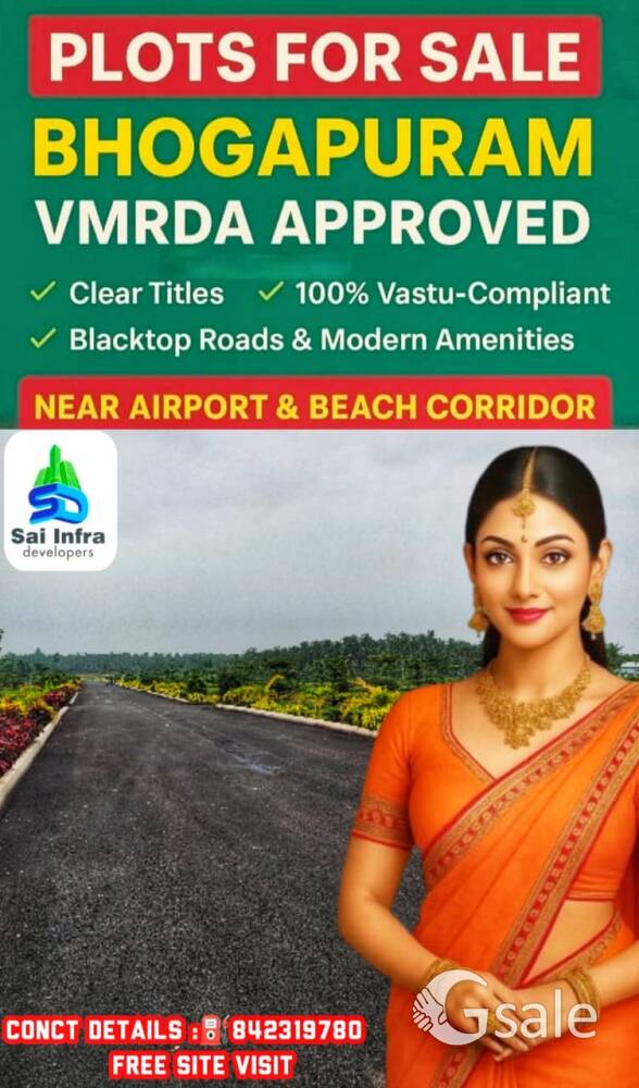 VMRDA APPROVED OPEN PLOTS FOR SALE AT INTERNATIONAL AIRPORT BHOGAPURAM