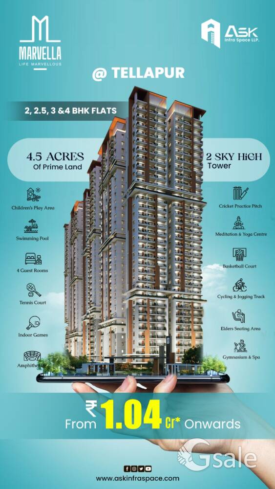 3 Bhk Apartments For Sale In Tellapur, 3 Bhk Apartments In Tellapur
