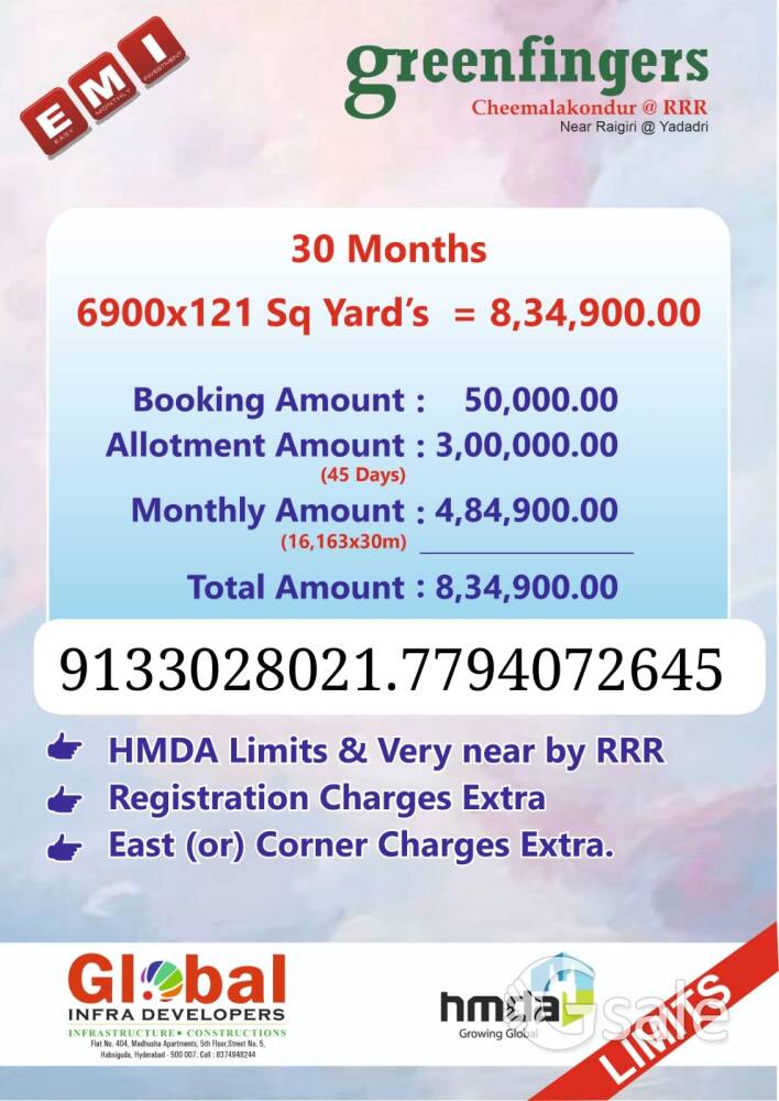 Warangal hiway rayagi to mothukur road chimalakondur village attached open plots available 
