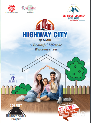 Plots for sale in Alair, Yadadri Bhuvanagiri, SSVPD Highway City Alair, SSVPD GOLDEN CITY