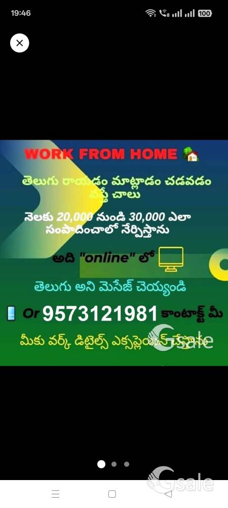 work from home online work 